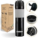 Sisitano 2in1 Travel French Press Coffee Maker, Portable 11.8 oz Tumbler Coffee French Press for Ground Coffee & Tea Leaves; 