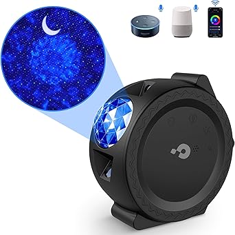 lampara proyector estrellas bebe wifi inteligente luz led nocturna con agua ola led luna control tactil o por voz temporizador para ninos adultos