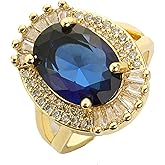 AIKAITUO Adjustable Vintage Fashion Blue Zirconia Women's Stacking Ring & Holiday Gifts