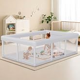 Hiaksedt Baby Playpen 74x50 Inch, Play Pens for Babies and Toddlers | Baby Fence Play Yards for Indoor &amp; Outdoor with Breathable Mesh Anti-Fall Playpen (74"x50")