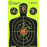 25 Pack - 12"x18" Silhouette Splatterburst Target - Instantly See Your Shots Burst Bright Florescent Yellow Upon Impact!