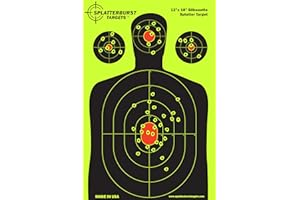 Splatterburst Targets - 12 x18 inch - Silhouette Splatter Target - Easily See Your Shots Burst Bright Fluorescent Yellow Upon Impact - Made in USA