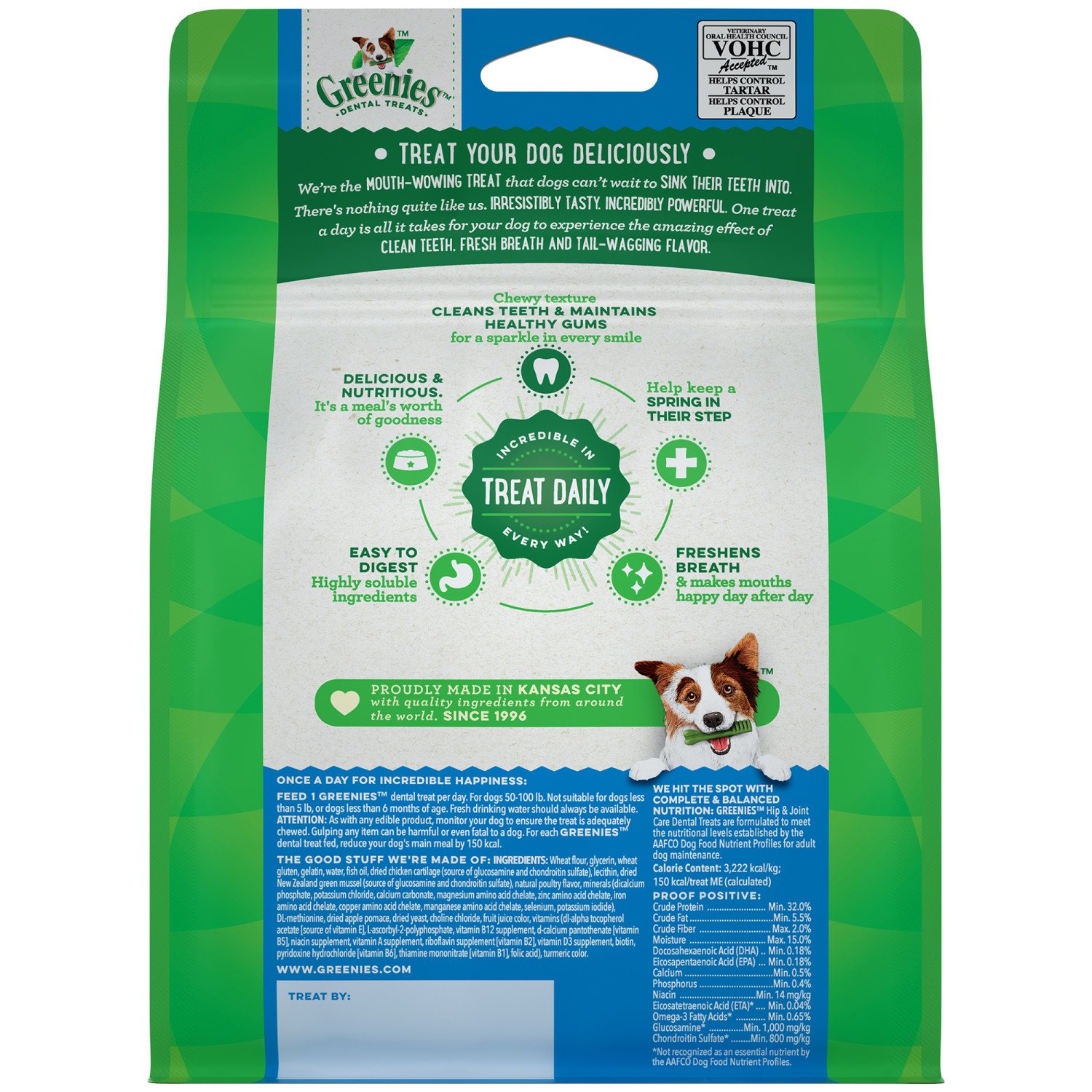 GREENIES Hip and Joint Care Dental Large Dog Treats Mega TREATPAK