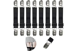 WILLWIN Improved Boot Straps Adjustable Stirrup Pant Straps, Elastic Boot Clips Pant Leg Straps for Women and Men Riding Pants Jeans Motorcycle 8 Pcs Black