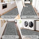 Homcomodar Kitchen Runner Rug 50x150cm Non Slip Washable Grey view 7