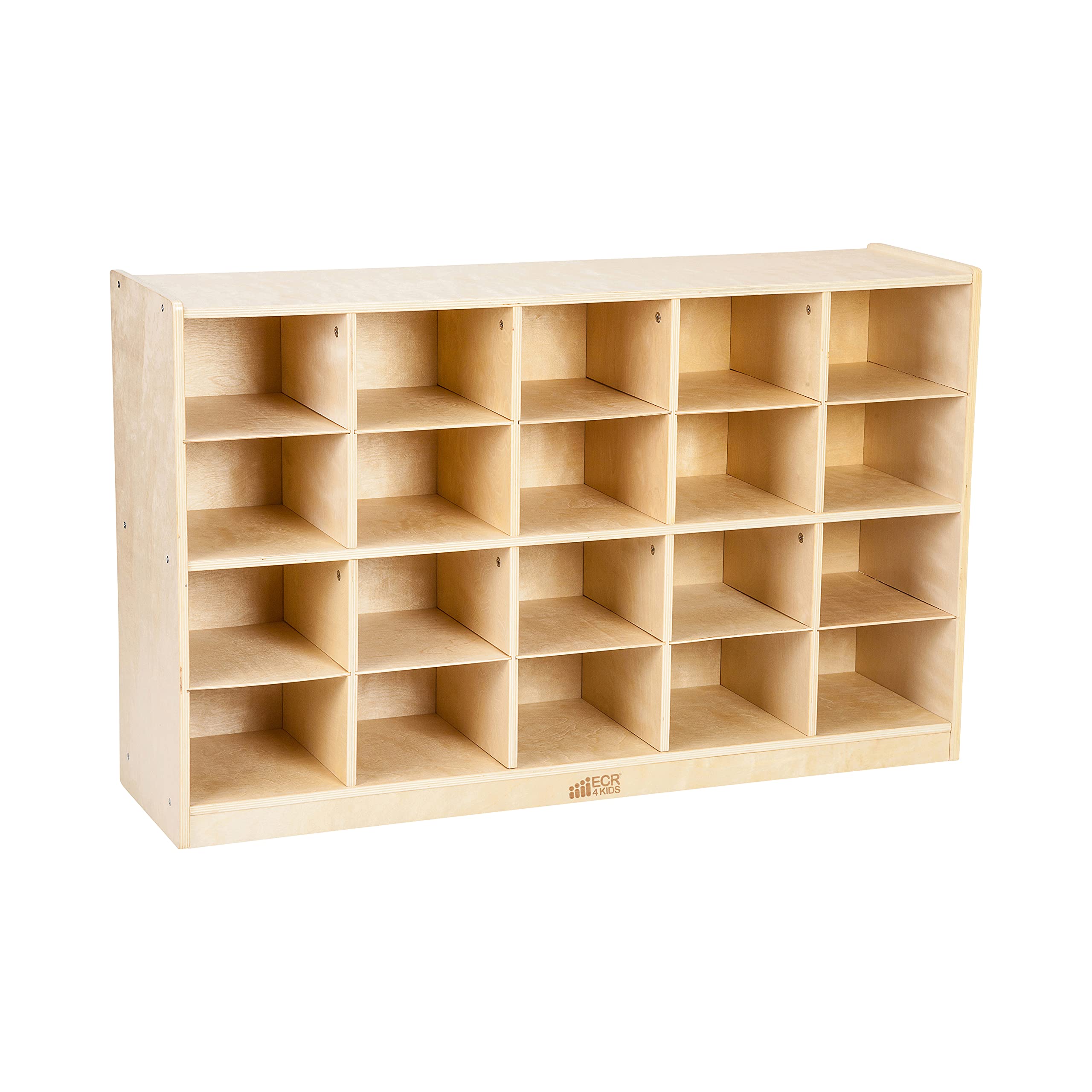 Photo 1 of ECR4Kids 20 Cubby Mobile Tray Storage Cabinet, 4x5, Classroom Furniture, Natural