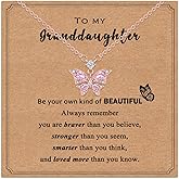 Valentines Day Gifts for Kids Teen Girls Gifts Ideas, Butterfly Necklaces Little Girls Jewelry for Teen Girls, 8 12 5 7 4 6 10 Year Old Birthday Valentines Christmas Granddaughter Gifts from Grandma