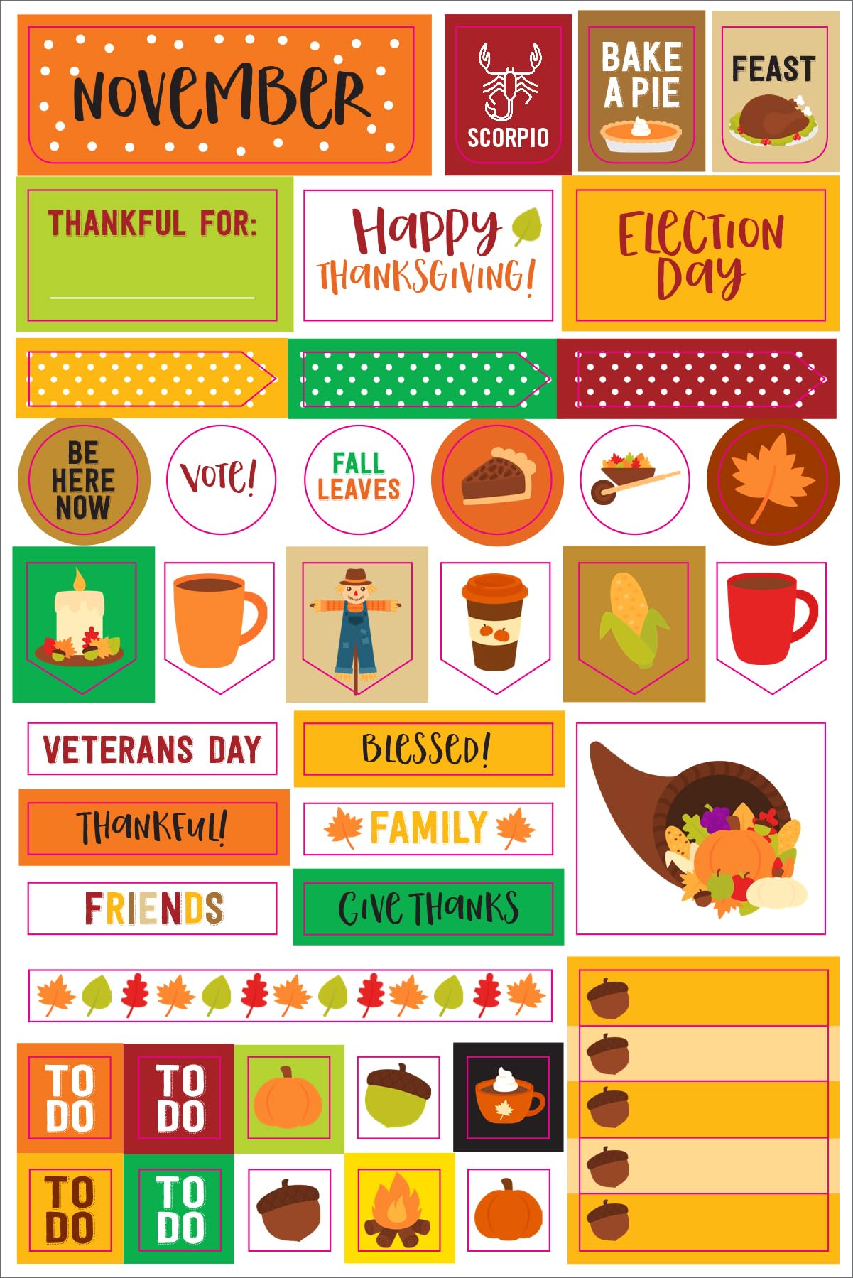 Essentials Month By Month Planner Stickers (set of 475 stickers)