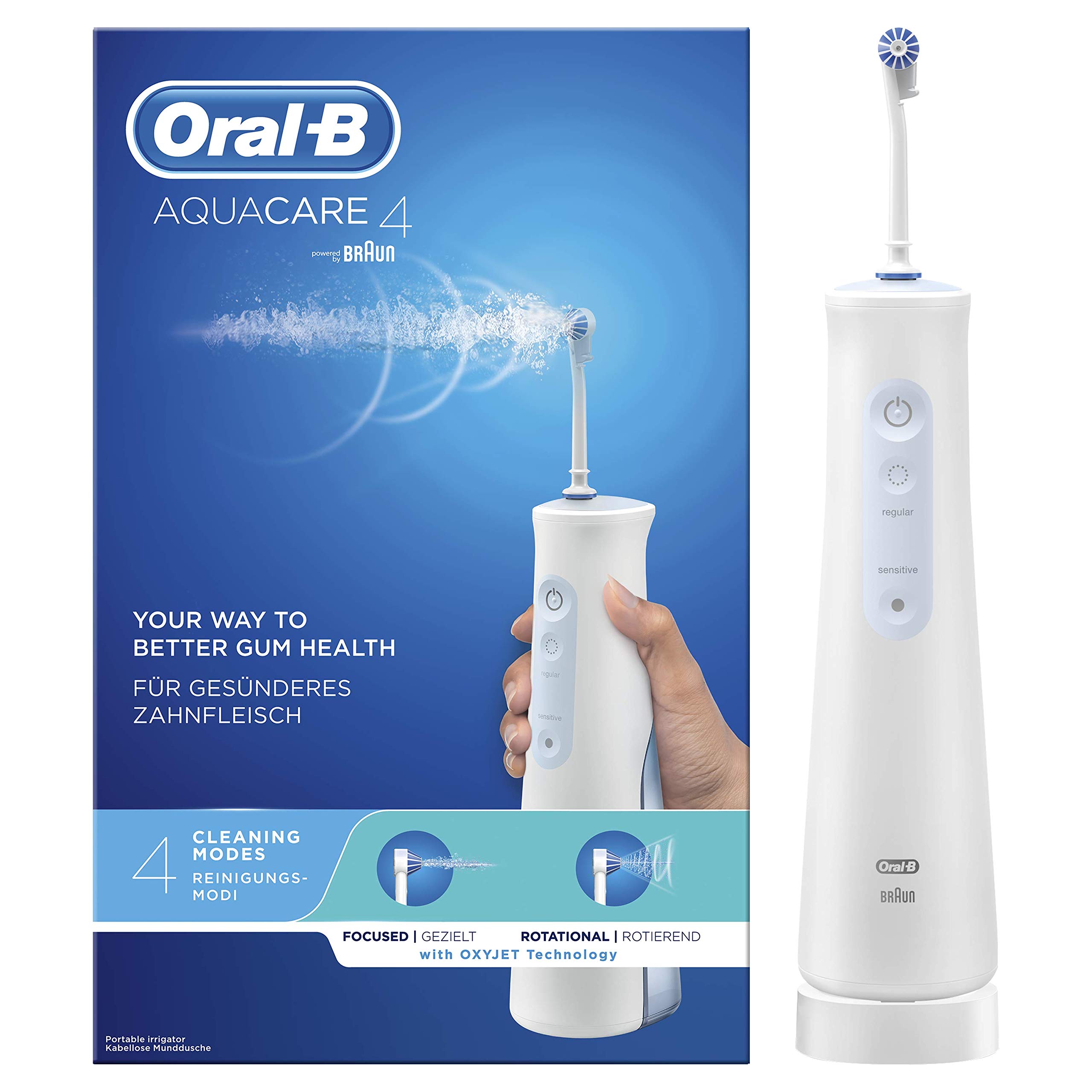Oral-B Oxyjet Dental Hydro Pulser, 1 Head, with Microbubble Technology, Deep Cleaning, Regenerates the Gums, Lithium Battery, Gift Idea, White