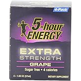 5 Hour Energy Extra Strength Shot, Grape, 4 Count