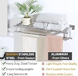 Sayayo 24-Inch Chrome Towel Rail Wall Mounted SUS304 Stainless Steel EGZ8000-C view 3