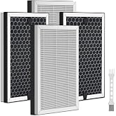 JF260 JF260S Replacement Filter Compatible with Jafanda | 3-Stage Filters and Activated Carbon Filtration System, 4 Pack+1 cleaning brush