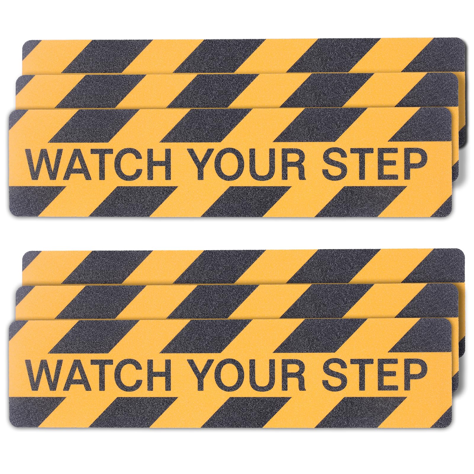 OQingluan Anti Slip Safety Grip Tape for Stairs, 15cm*60cm 6pcs, Non Slip Tape Improving Grip, High Traction Safety Tape, Hazard Caution Tape for Indoor and Outdoor, Black & Yellow