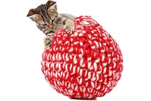 JAYU PET Red Cat Ball [W/Bell Version] - Handmade Silvervine Cat Toy with Catnip, Interactive Matatabi Ball for Indoor Cats & Kittens, Feline Play Toy & Gift (2.7 inch)