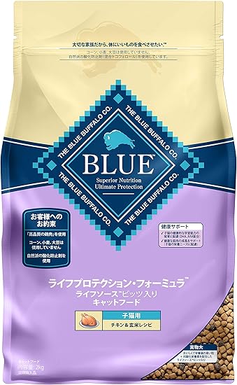 Amazon ブルーバッファロー キャットフード ライフプロテクション フォーミュラ チキン 玄米レシピ 子猫用 2kg ブルーバッファロー ペット用品 通販