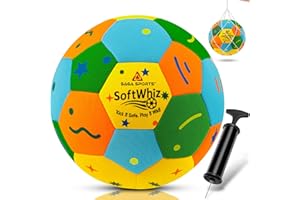 SoftWhiz House Kicker – Colorful Size 4 Soft Indoor Football for Kids | Safe Felt-Cover Ball for Home & Garden Play | Silent 