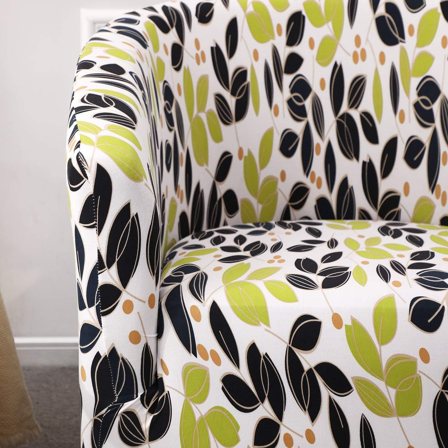 WOMACO Club Chair Slipcover Printed Stretch Armchair Tub/Round Barrel Swivel Chair Covers with Elastic Bottom Sofa Furniture Protector (1, A1): Furniture & Decor