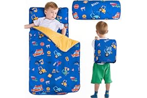 DJY Toddler Nap Mat,Kid Slumber Bag with Removable Pillow & Minky Blanket,Soft Sleeping Mat Perfect for Daycare,Preschool,Kindergarten,Travel