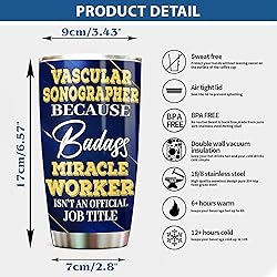 MONIZILUCKY Vascular Sonographer Tumbler Stainless