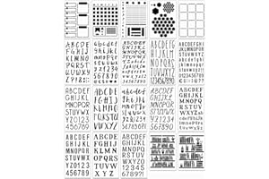BOQON 20 Pieces Letter Journal Stencils Template Reusable Lettering Stencils for Painting on Wood, Plastic Alphabet Numbers Stencils for Notebook Journal Diary Scrapbook Decorations (20 Letter Journal)