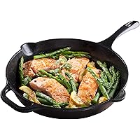 Victoria Cast-Iron Skillet, Pre-Seasoned Cast-Iron Frying Pan with Long Handle, Made in Colombia, 12 Inch
