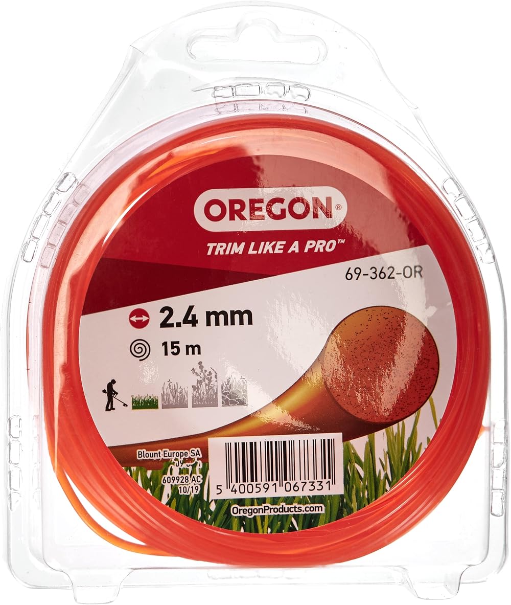 Oregon Orange Round 2.4mm Trimmer Line 15m Fits Most Strimmer Heads