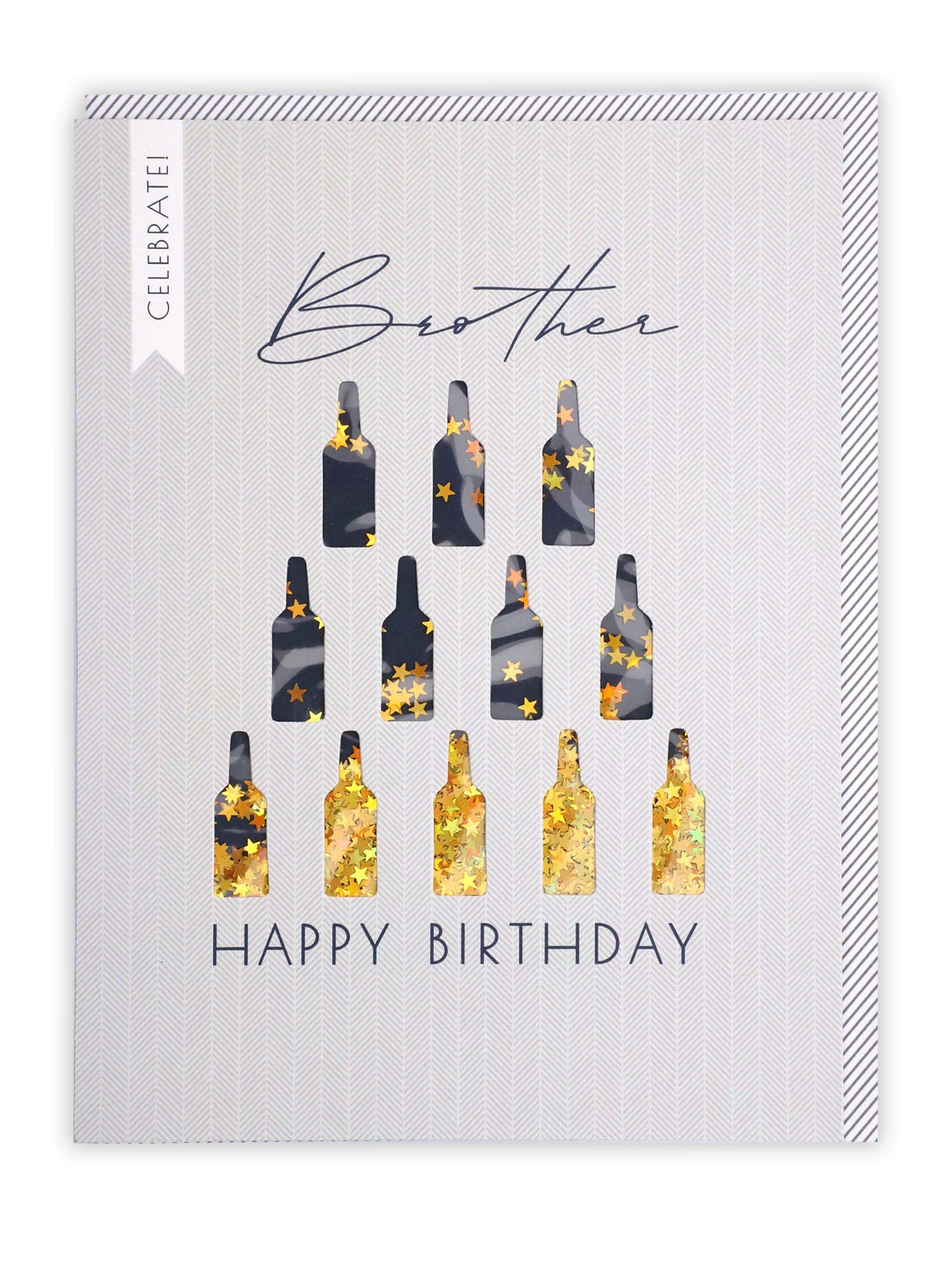 Clintons: Brother Beer Bottle Birthday Card, 149x195mm 1166210 multi-color