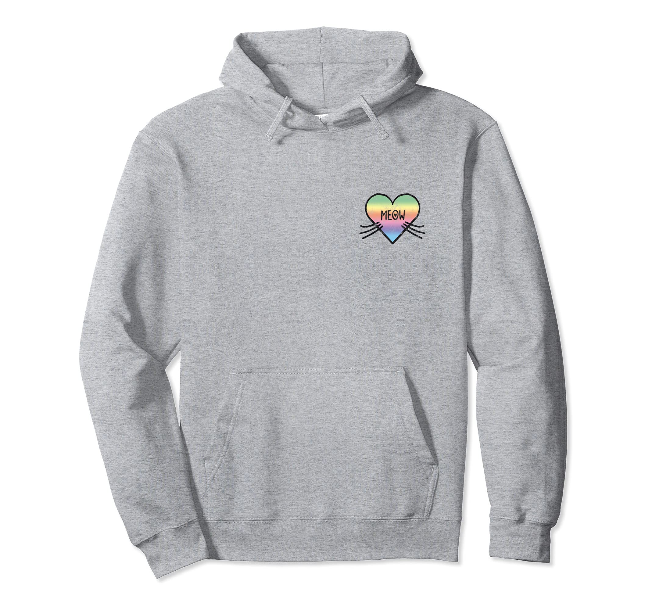 Meow, heart, cat, cat lover, sayings, pet, humor, quotes Pullover Hoodie