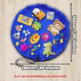 JJ PRIME Toy Storage Bag Large Foldable Play Mat Blue 150cm view 7