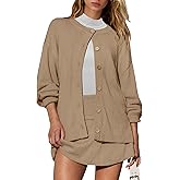 Panadila Womens Sweater Skirt Set 2 Piece Outfits Sweater Skort Set Lounge Cardigan and Knit Skirt Matching Outfits