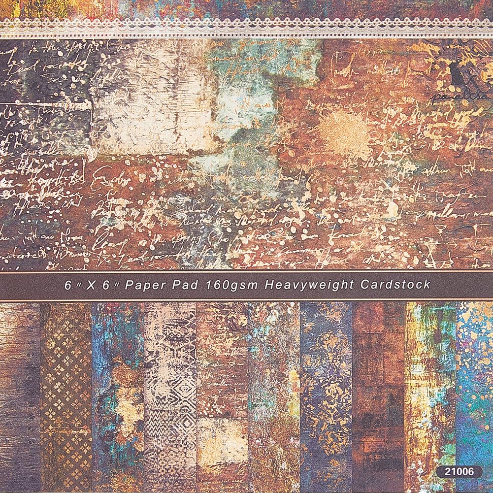 CRASPIRE 24Pcs Scrapbook Paper Pad Origami Mixture Colored Papers 6"×6”Single-Sided Patterned Decorative Craft for Junk Journal Crafts DIY Background Art Photo Album