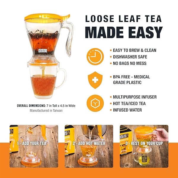 TIESTA TEA ULTIMATE LIVE LOOSE LEAF KIT, TEA STARTER KIT WITH HIGH TO NON-CAFFEINATED BLENDS, HOT & ICED BREWS, INCLUDES BLACK, GREEN, HERBAL SAMPLE BAGS AND 16OZ BREWMASTER DISPENSING INFUSER
