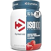 Dymatize ISO100 Whey Protein Powder Isolate, Strawberry, 25g of Protein, 5.5g BCAAs, Less Than 120 Cal., Gluten Free, 1g Fat, 1g Sugar, 2g Carb (20 Servings)