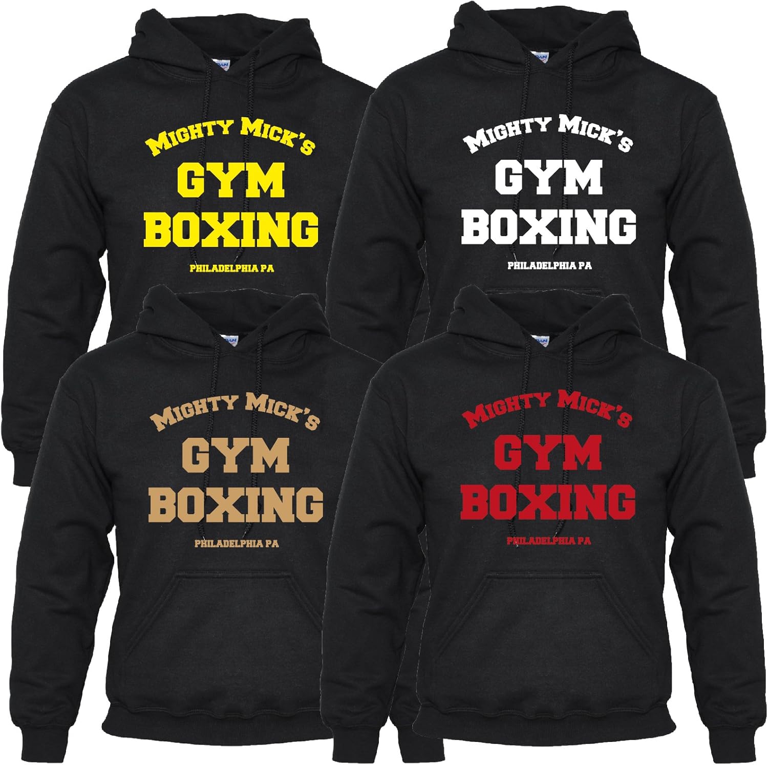 Mighty Mick's Gym Boxing Hooded Top (XX Large 5052", Black/White