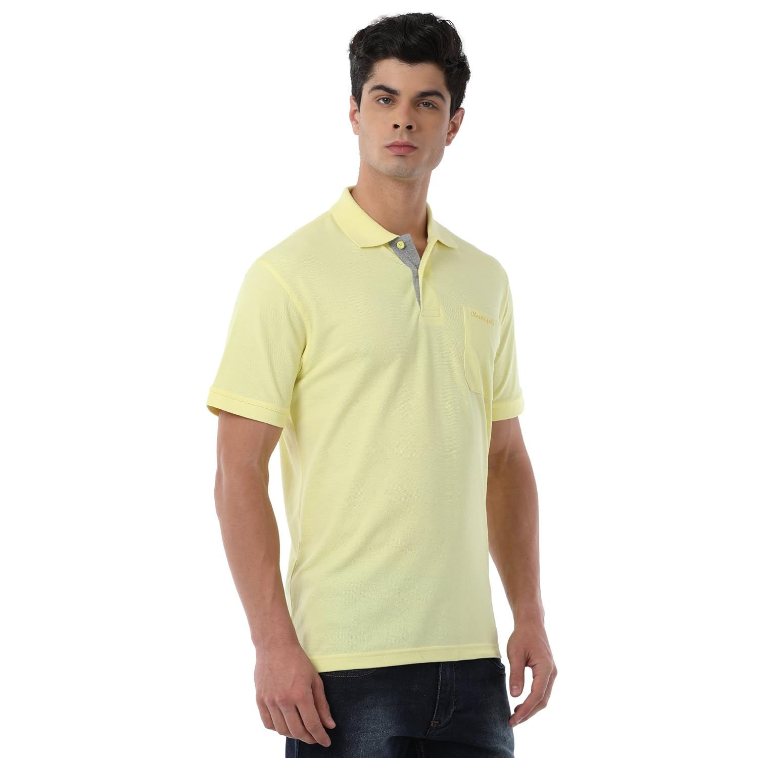 classic polo yellow t-shirt for men