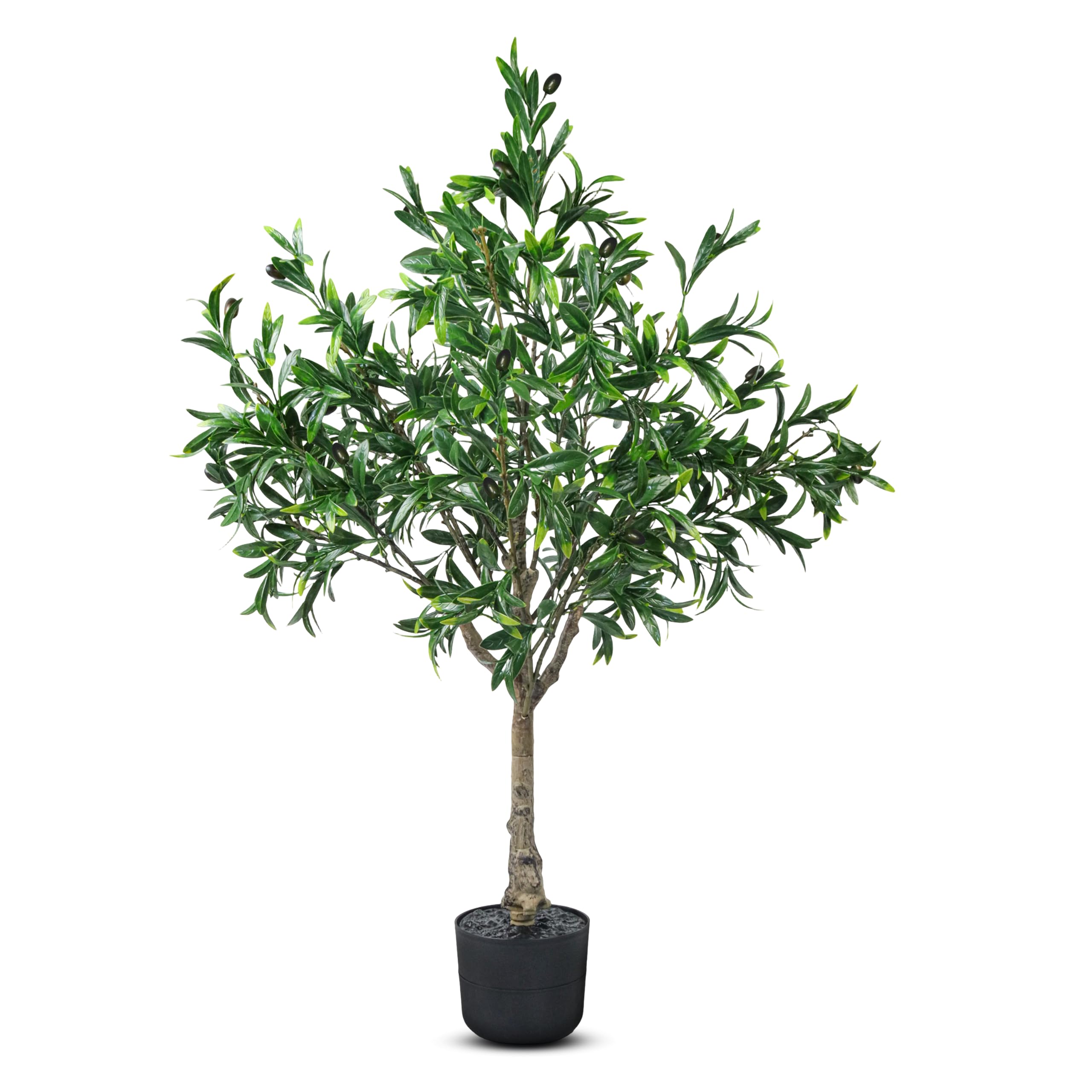 Photo 1 of 3.6FT Artificial Olive Tree with Pot Indoor Outdoor, Faux Olive Trees with Planter and Fruits, Realistic Plastic Leaves, UV Resistant & Waterproof Fake Plants for Home Office Patio Spring Decor