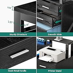 YITAHOME L Shaped Desk with 3 Drawers, 65" Corner