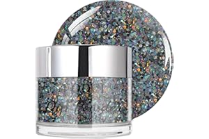 EODCI 1 Oz/28g Dark Glitter Dip Powder, Nail Dipping Powder, Odor-Free & Long-Lasting, No Nail Lamp Curing