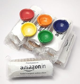 Diwali Diya Colorful Traditional Clay Diyas for Navratri Puja Decoration (Multicolor)- Set of 20