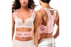 FILLOVE Posture Corrector for Women and Men with Magnetic Therapy Back Support, Strong Traction & Fully Adjustable Upper Back Brace Back Straightener for Neck, Clavicle, Spine and Shoulder Pain Relief (pink, Small/Medium)
