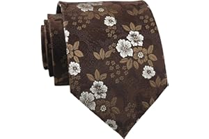 Elfeves Men's Tie Cravat Jacquard Luxury Small Floral Pattern Wedding Necktie