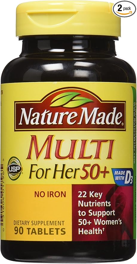 Amazon Com Nature Made Multi For Her 50 Vitamin Mineral Tabs 90 Ct Pack Of 2 Packaging May Vary Health Personal Care