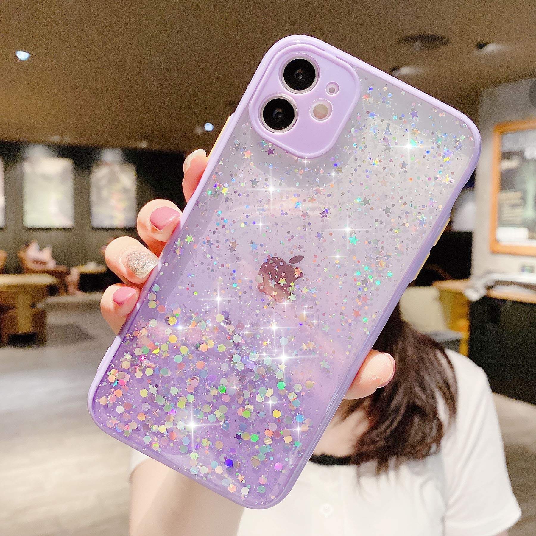 ZTUOK Compatible with iPhone 11 Case for Women Girls,Silicone Gel Shockproof Clear Sparkly Bling Stars Phone Case Glitter Cover for iPhone 11