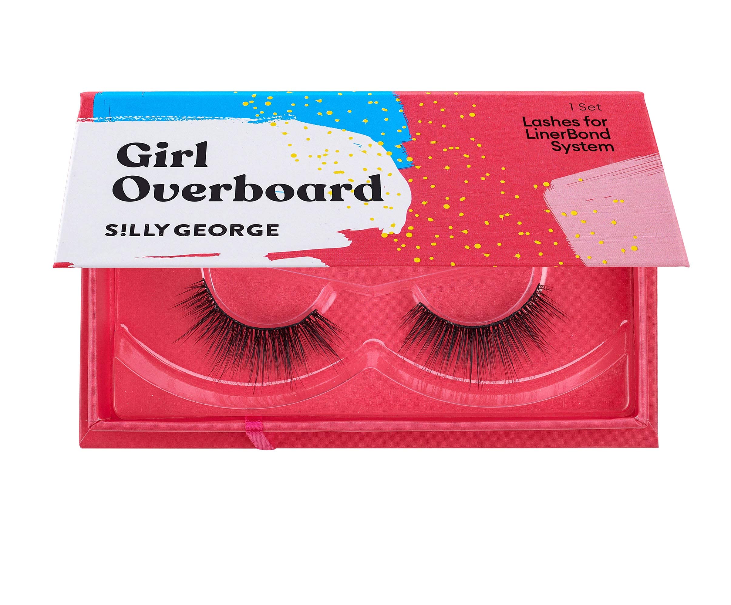 Silly George Girl Series Eyelashes | Luxurious Synthetic Silk, Comfortable, Lightweight, Wind resistant, Easy to Apply, Reusable, Smudge-Free, Grudge-Free Lashes, Cruelty Free & Vegan (Girl Overboard)
