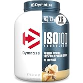 Dymatize ISO100 Protein Powder, 100% Whey Isolate, Gourmet Vanilla | 25g Protein, Hydrolyzed, Fast-Absorbing, Supports Muscle Health, 5.5g BCAAs, Gluten-Free, 76 Servings, 5 lb