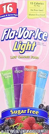 Amazon Com Flavor Ice Light Sugar Free Freezer Jumbo Pops 16 Ct 2 Oz New Larger Size Sweet Popsicle Treat For Low Carb Diet Watchers Grocery Gourmet Food