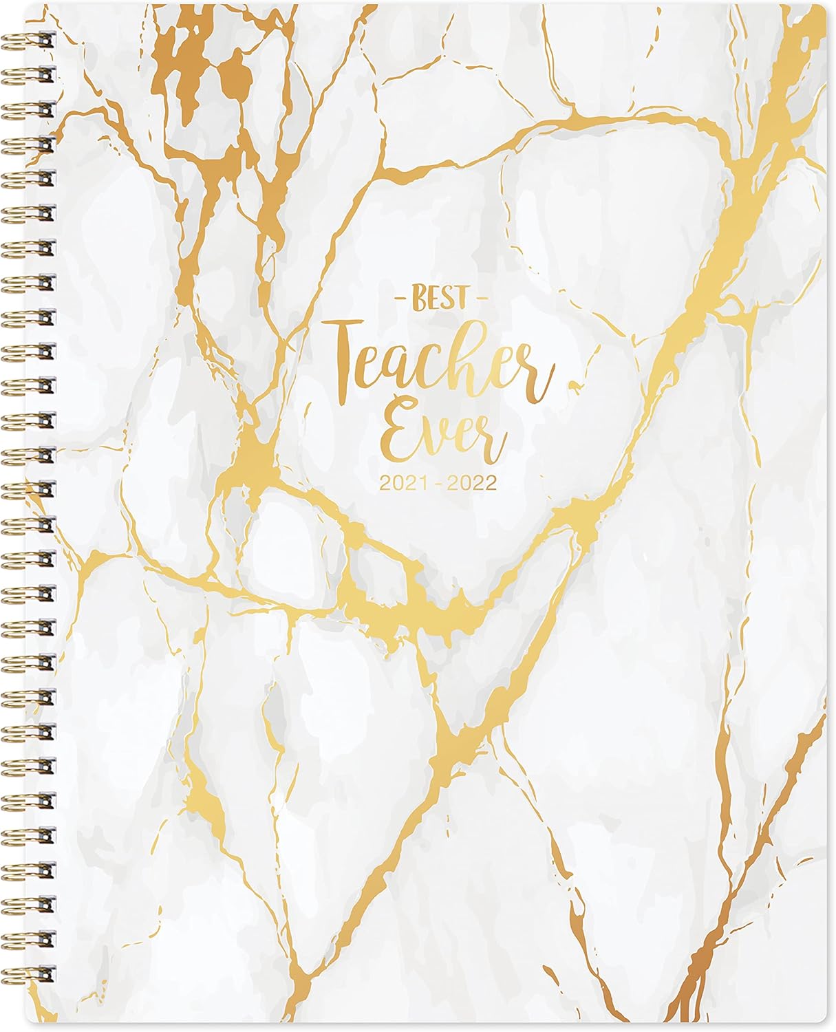 2021-2022 Teacher Planner - Weekly & Monthly Lesson Planner, July 2021-June 2022, 8'' x 10'', White Marble Cover Lesson Plan Book, Academic Teacher Planner with 3-months reference calendars, Flexible Cover, Twin-Wire, Monthly Printed Tabs: Office Products