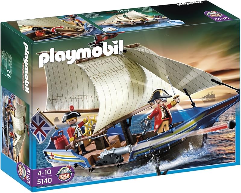 Playmobil 5140 Redcoat Canon Battle Ship Vessel Floating Toy with Figures