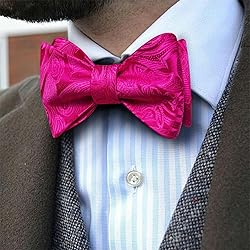 Barry.Wang Magenta Bow Ties for Men Pre-tied Bow