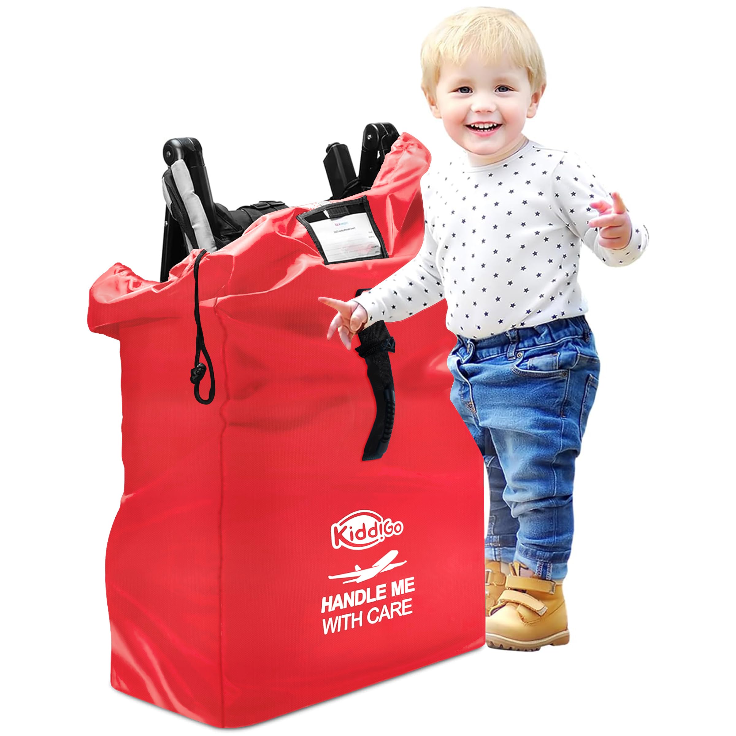 Photo 1 of Kiddi Go Travel Stroller Bag for Airplane, Red, 47" H x 24" W x 15" D, Fits Most Large, Single, Double, Jogging Strollers,Waterproof, Heavy-Duty Protection, Easy-to-Carry Design